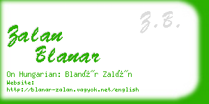 zalan blanar business card